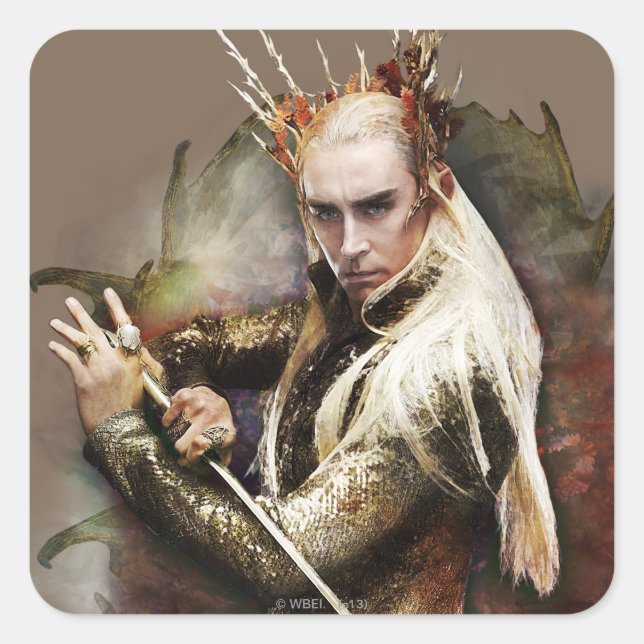 Thranduil With Sword Square Sticker (Front)