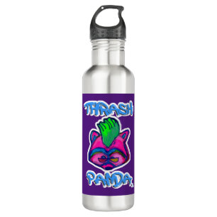 Thrash Panda Neon Punk Racoon Cartoon 710 Ml Water Bottle