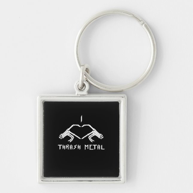 Thrash Skeleton Hands Heart Classic Key Ring (Front)