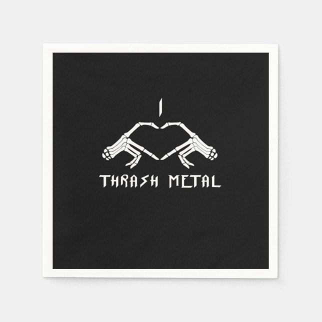 Thrash Skeleton Hands Heart Classic Napkin (Front)