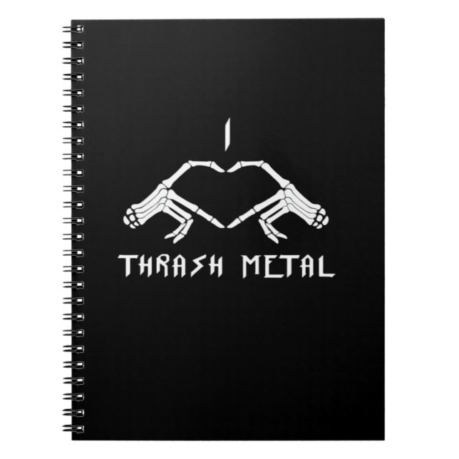 Thrash Skeleton Hands Heart Classic Notebook (Front)