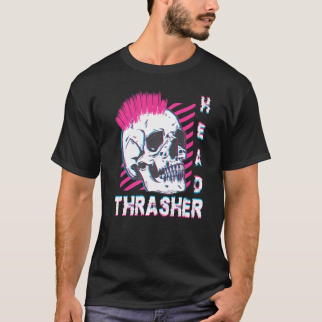 Thrasher Head Shirt Distressed Skull Vintage Skate (Front)