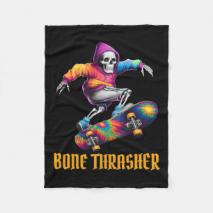 Thrasher Skeleton Halloween Costume  Fleece Blanket