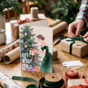 Thread-Painted Art Gifting Goals Funny Christmas Holiday Card
