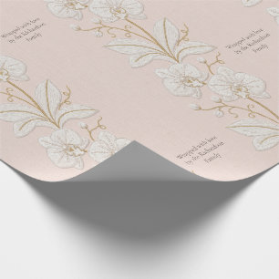 Thread-Painted Art   Ivory Orchid Custom Wrapping Paper