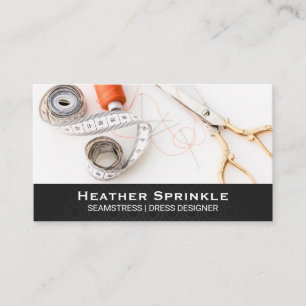 Thread Reels   Seamstress   Fancy Pattern Trim Business Card