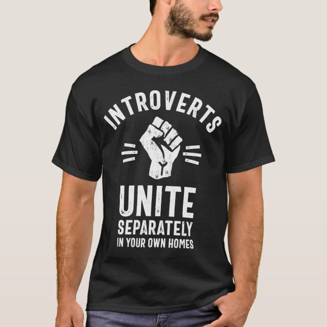 Thread Science Introverts Unite Sarcastic Nerd Lon T-Shirt (Front)