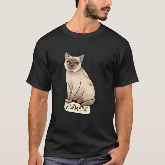 Threadless Aidadaism Burmese Cat Breed Graphic T-Shirt (Front)