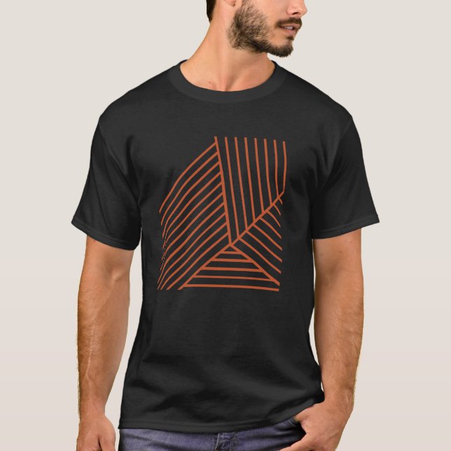 Threadless Emeline Geo Close Up 2 Rust Graphic T-Shirt (Front)