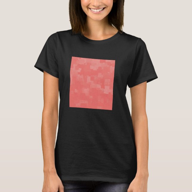 Threadless Emeline Squares Within Squares Coral Gr T-Shirt (Front)