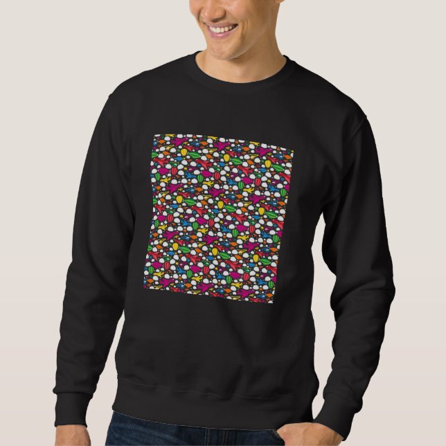 Threadless Robyriker Fantastic Flying Machines Gra Sweatshirt (Front)