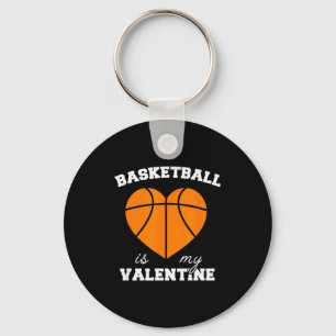 Threadrock Basketball Is My Valentine - Womens Uni Key Ring