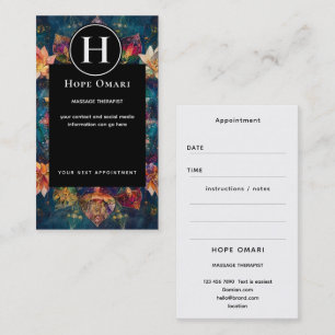 Threads of Light   Floral Mandala Design Business Card