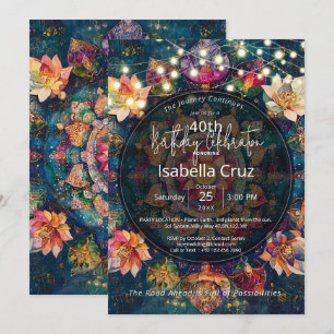 Threads of Light Floral Mandala Design Invitation