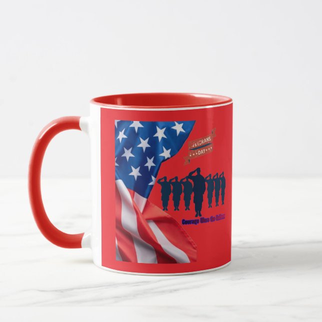 Threads of patriots pride bright red mug (Left)