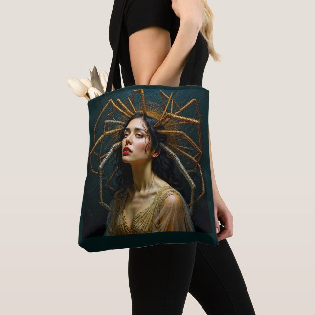 Threads of Transgression  Arachne's Transformation Tote Bag (Close Up)