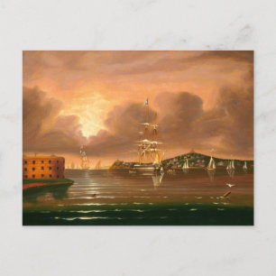 Threatening Sky, Bay of New York Postcard