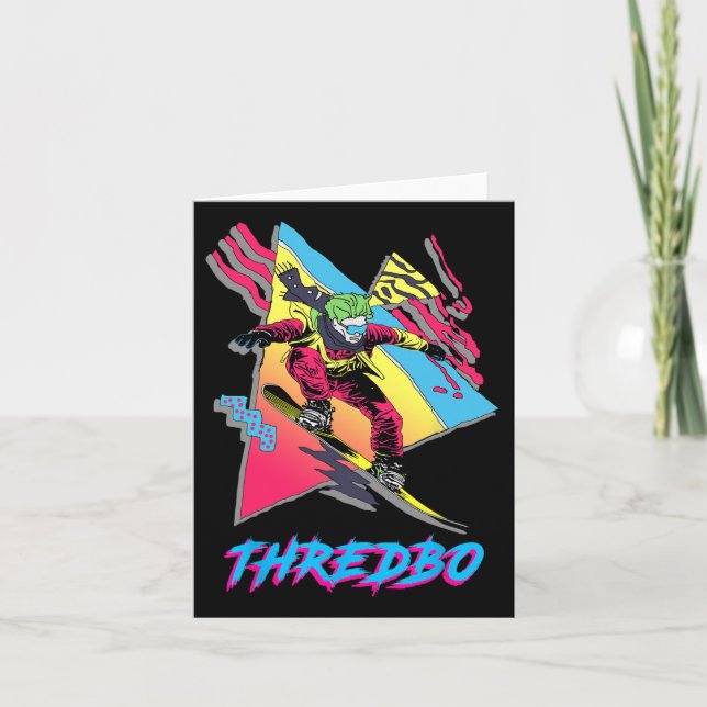 Thredbo Vibrant Snowboarding Adventure Graphic  Card (Front)