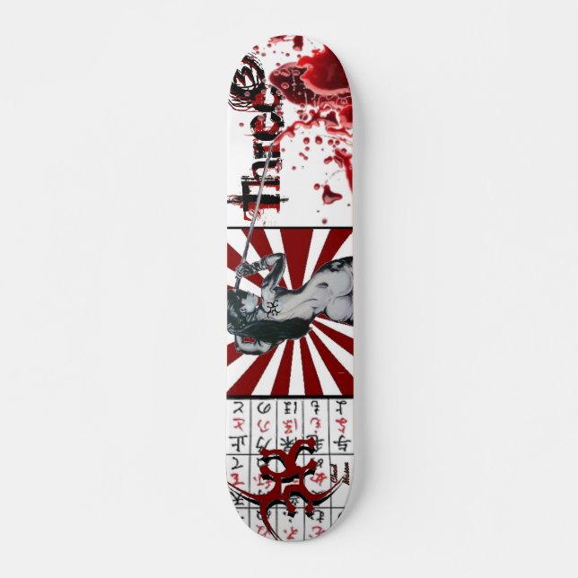 "Three3Three" Blood Script Deck Skateboard (Front)