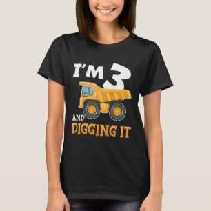 Three 3yr 3rd Birthday Construction Boy 3 Years Ol T-Shirt