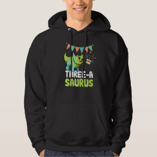 Three A Saurus Dinosaur Cute Kiddo Triceratops Hoodie