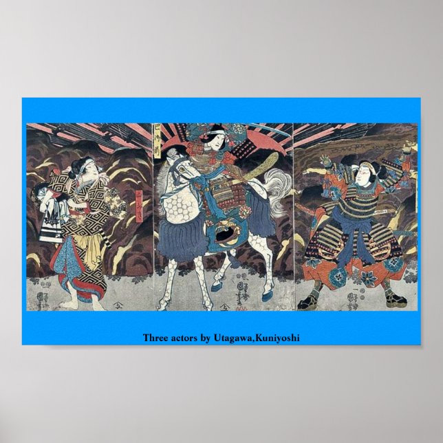 Three actors by Utagawa,Kuniyoshi Poster (Front)