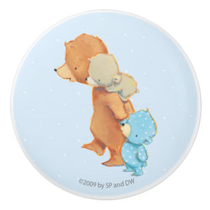 Three Adorable Bear Friends Ceramic Knob