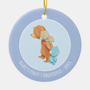 Three Adorable Bear Friends Ceramic Tree Decoration