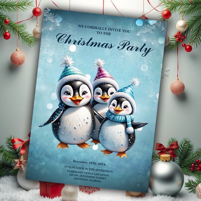 Three adorable penguins  invitation (Creator Uploaded)