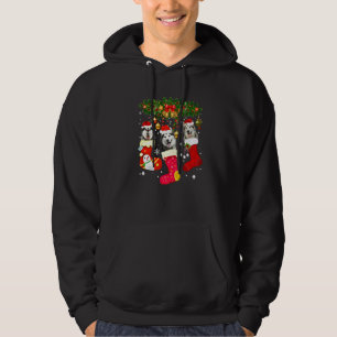 Three Alaskan Malamutes In Christmas Socks Hoodie
