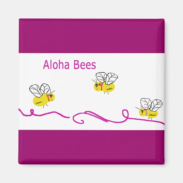 three aloha bees magnet (Front)