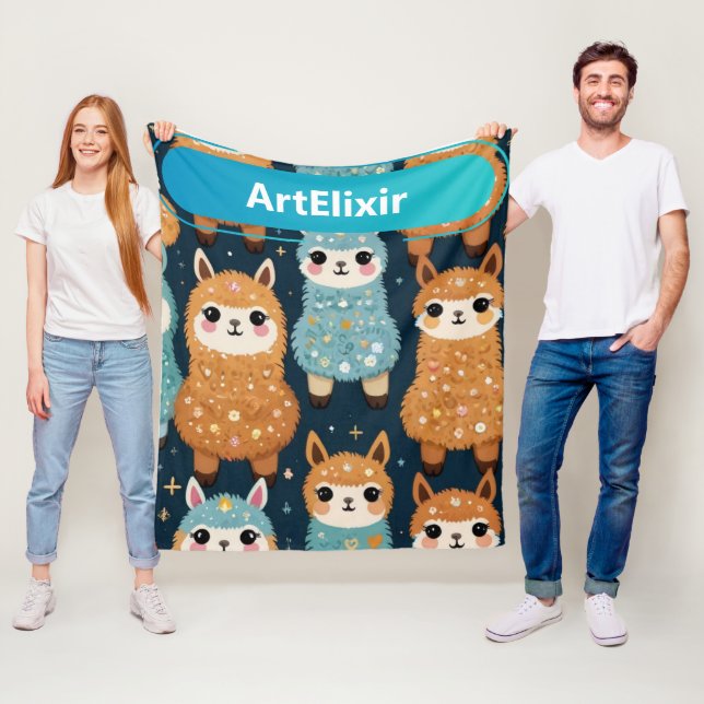 Three Alpaca Llama  Fleece Blanket (In Situ)