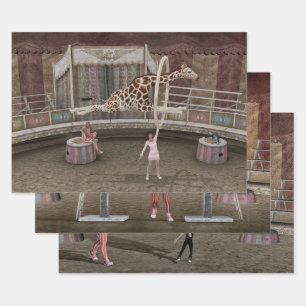 Three Amazing Funny Circus Acts Wrapping Paper Sheet