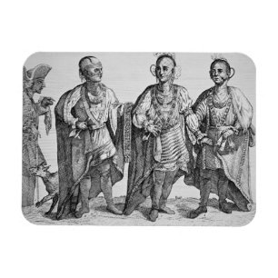 Three American Cherokee Chiefs, 1762 (engraving) Magnet