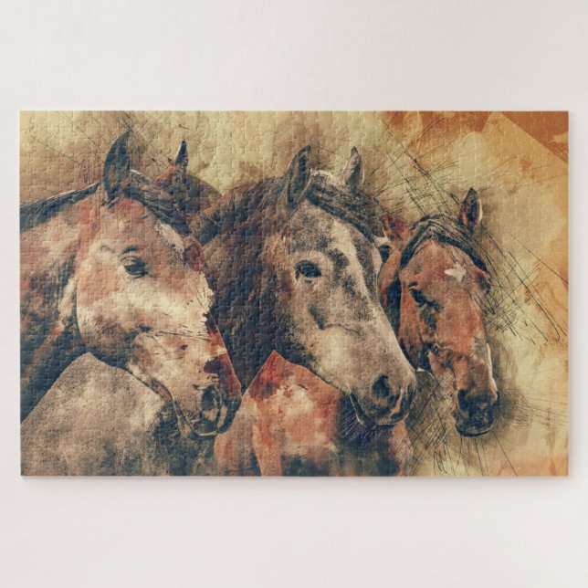Three Amigos Horses Jigsaw Puzzle (Horizontal)