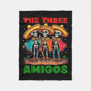 Three amigos mexican cinco de mayo group matching fleece blanket