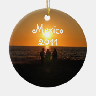 Three Amigos; Mexico Souvenir Ceramic Tree Decoration