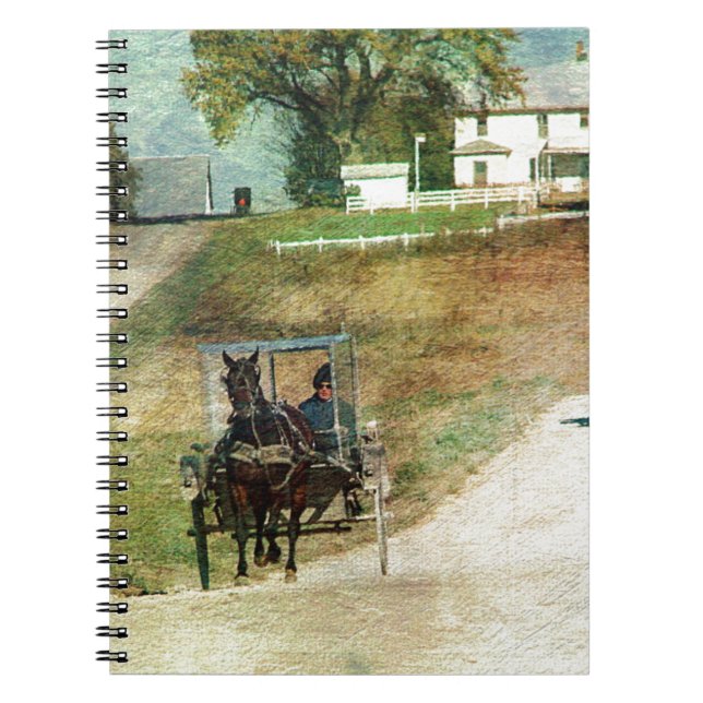 Three Amish Buggies Spiral Notebook (Front)