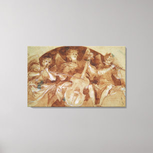 Three Angel Musicians Canvas Print