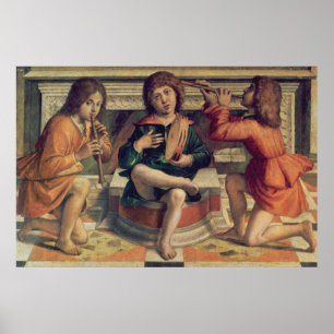 Three angel musicians poster