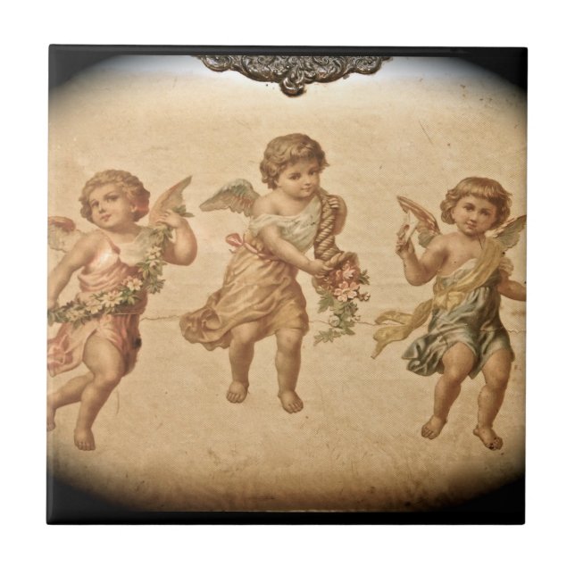 Three Angels (Antique) Tile (Front)
