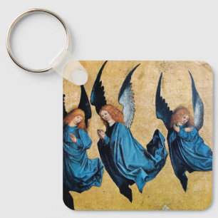 THREE ANGELS IN BLUE KEY RING