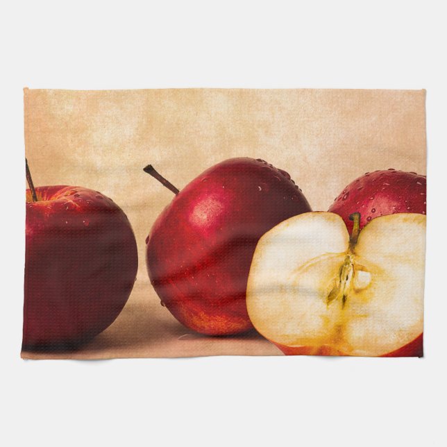 Three Apples And A Half Tea Towel (Horizontal)