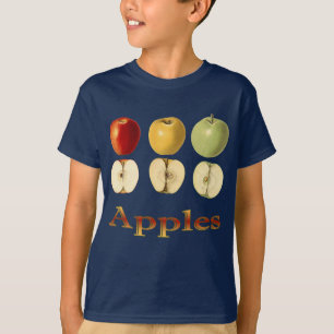 Three Apples ~ Botanical Fruit ~ Any Color Back T-Shirt