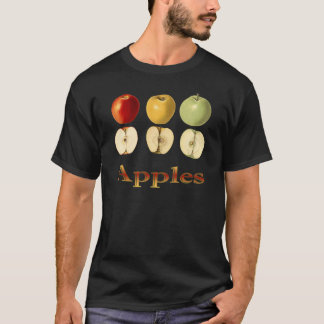 Three Apples ~ Botanical Fruit ~ Any Colour Back T-Shirt