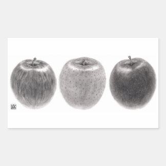 Three Apples Side Rectangular Sticker