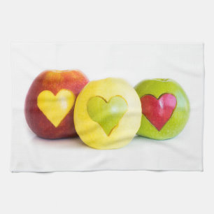Three apples tea towel