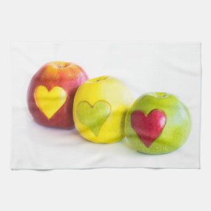 Three apples tea towel