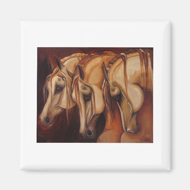 Three Arabians Magnet (Front)