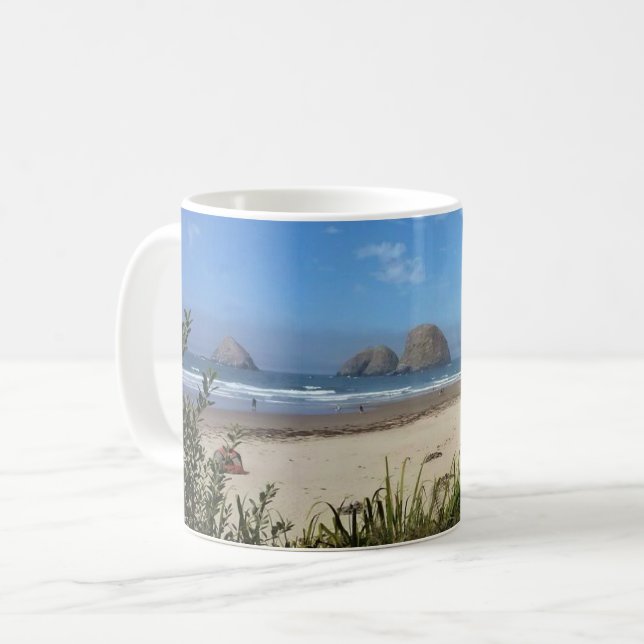 Three Arch Rocks, Oceanside, OR Coffee Mug (Front Left)